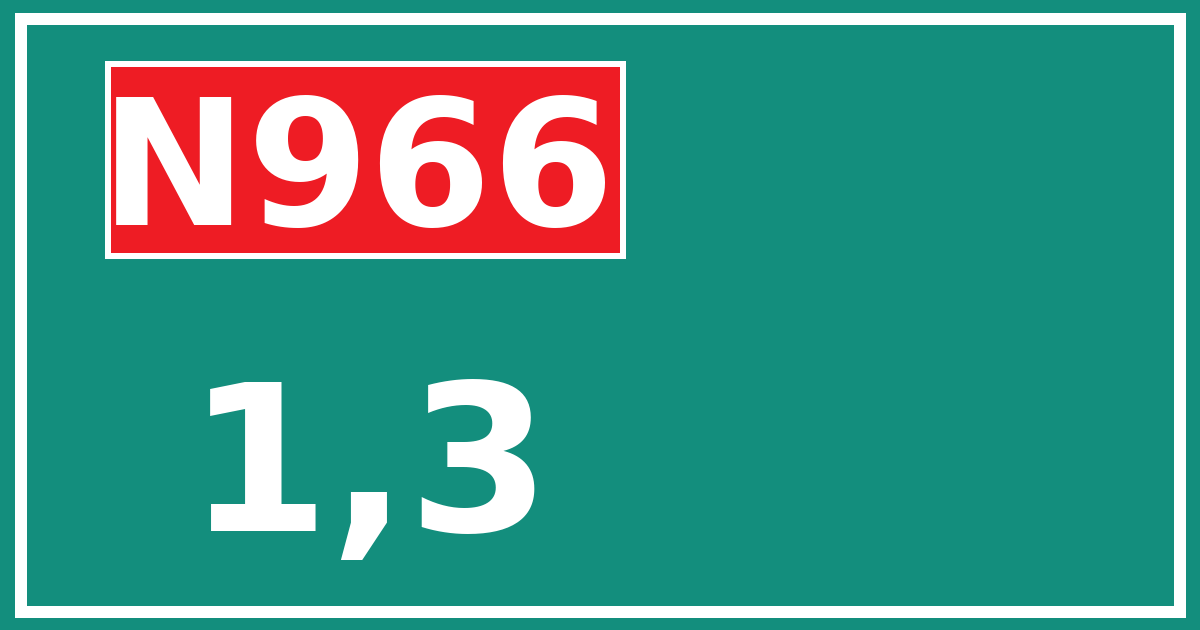 Hectometerbord N966 1,3