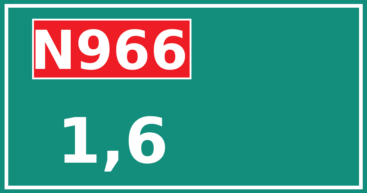 Hectometerbord N966 1,6