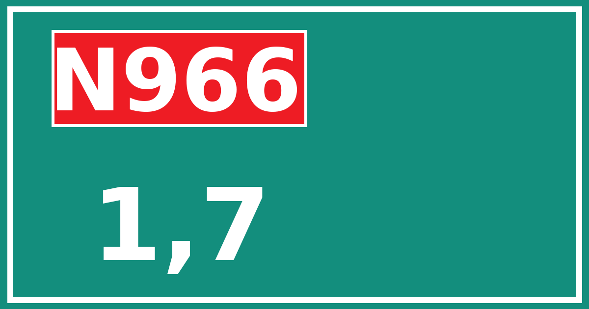 Hectometerbord N966 1,7