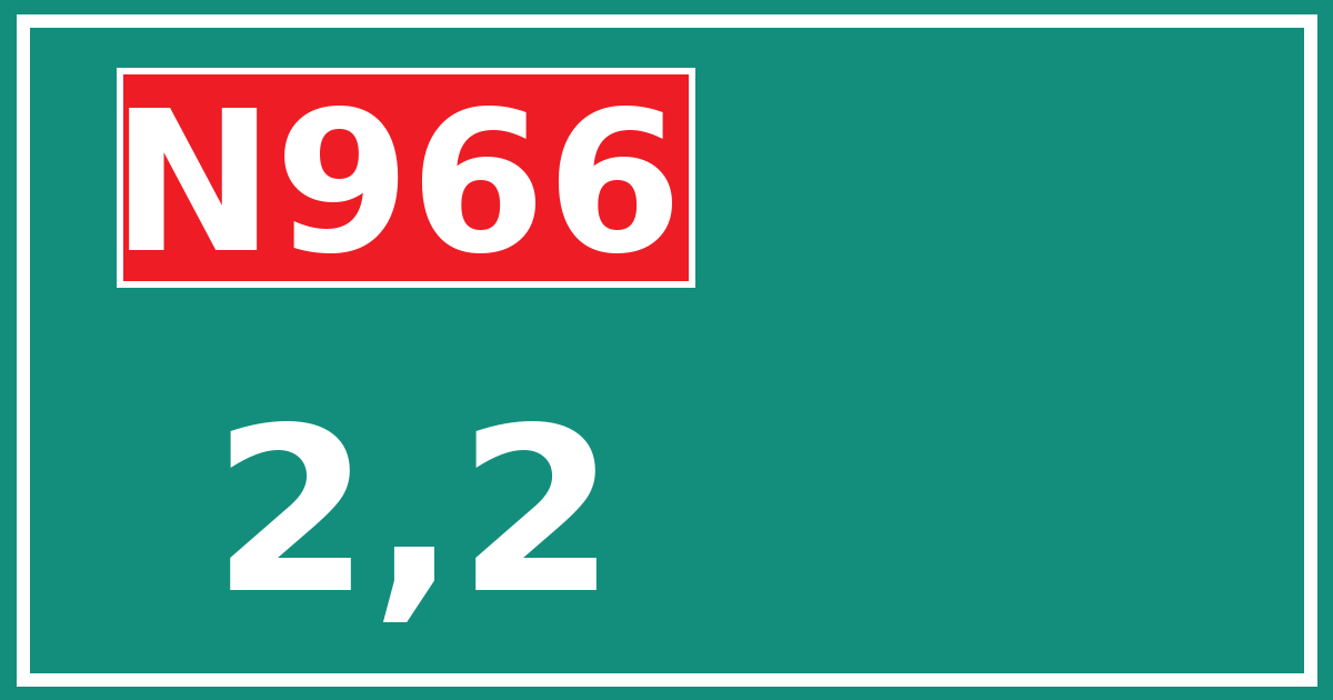 Hectometerbord N966 2,2