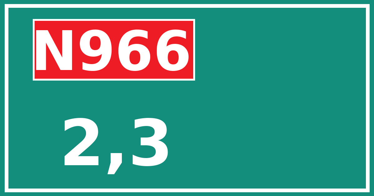 Hectometerbord N966 2,3