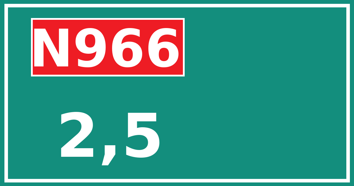 Hectometerbord N966 2,5