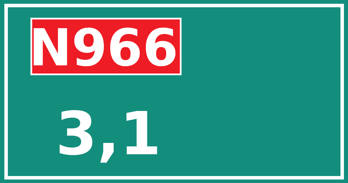 Hectometerbord N966 3,1