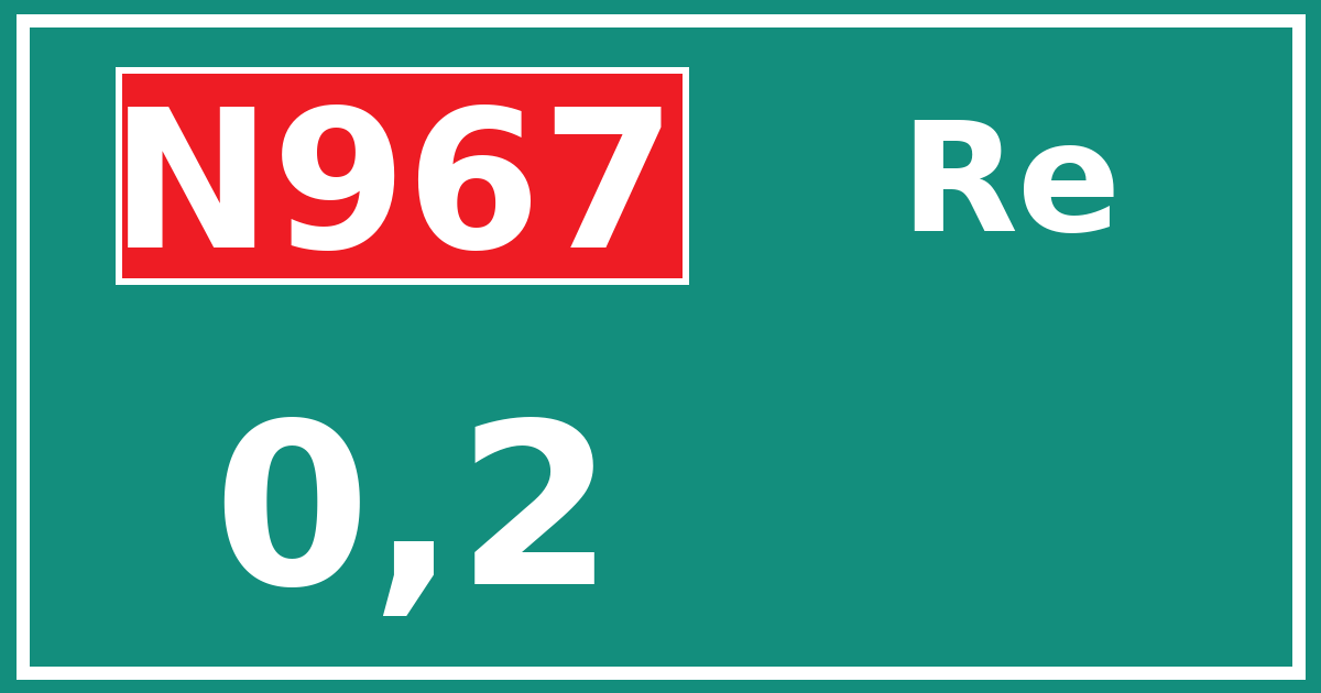 Hectometerbord N967 0,2 zijde Re