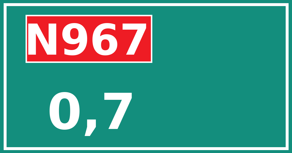 Hectometerbord N967 0,7