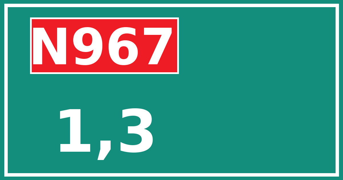 Hectometerbord N967 1,3