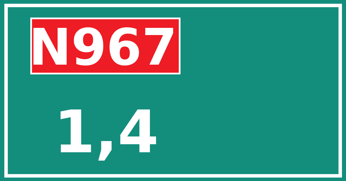 Hectometerbord N967 1,4