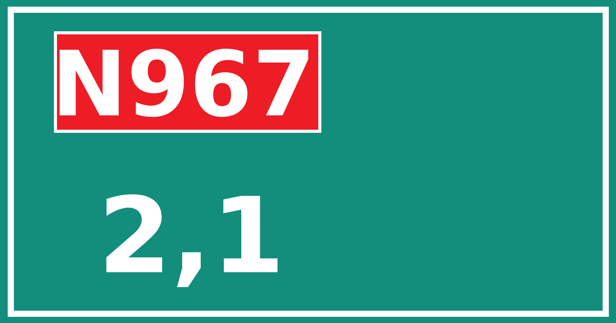 Hectometerbord N967 2,1