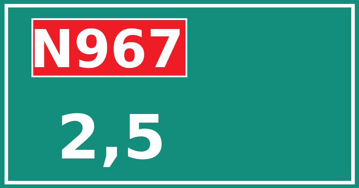 Hectometerbord N967 2,5