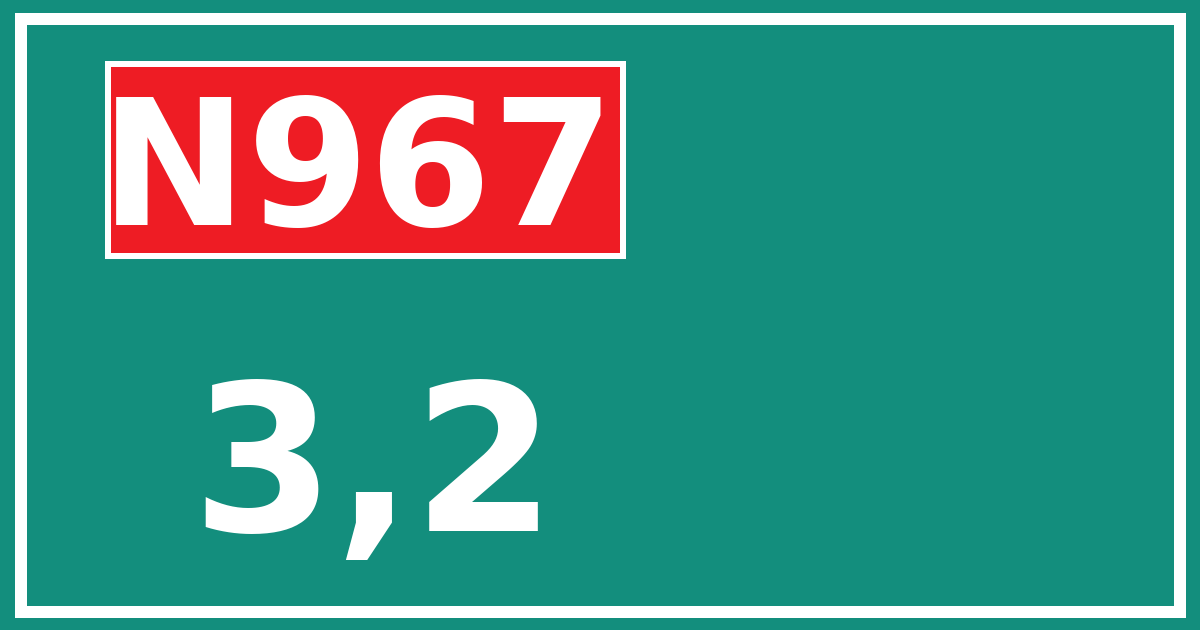 Hectometerbord N967 3,2