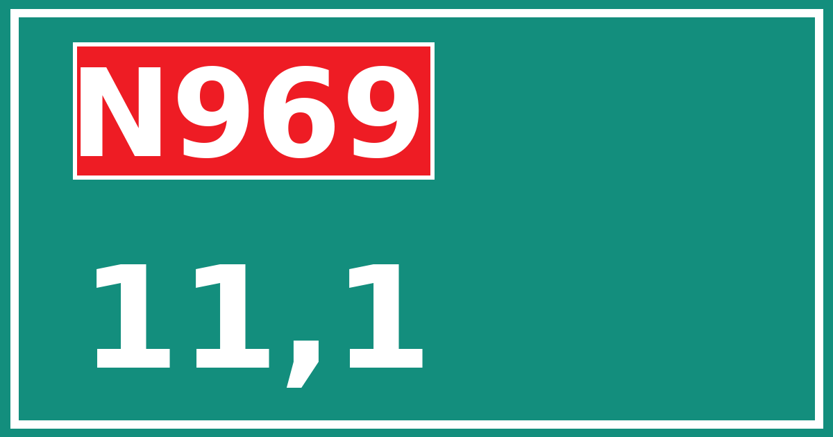 Hectometerbord N969 11,1