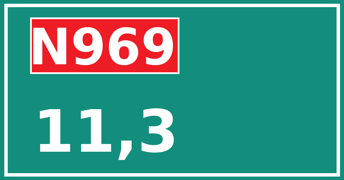 Hectometerbord N969 11,3
