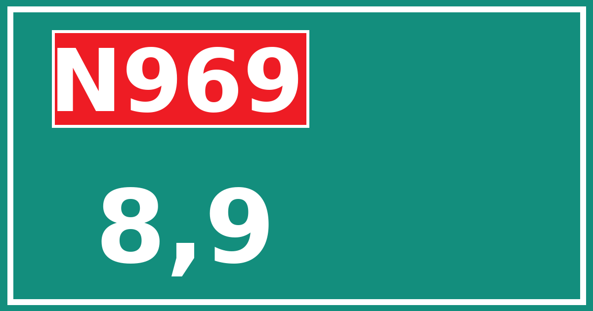 Hectometerbord N969 8,9