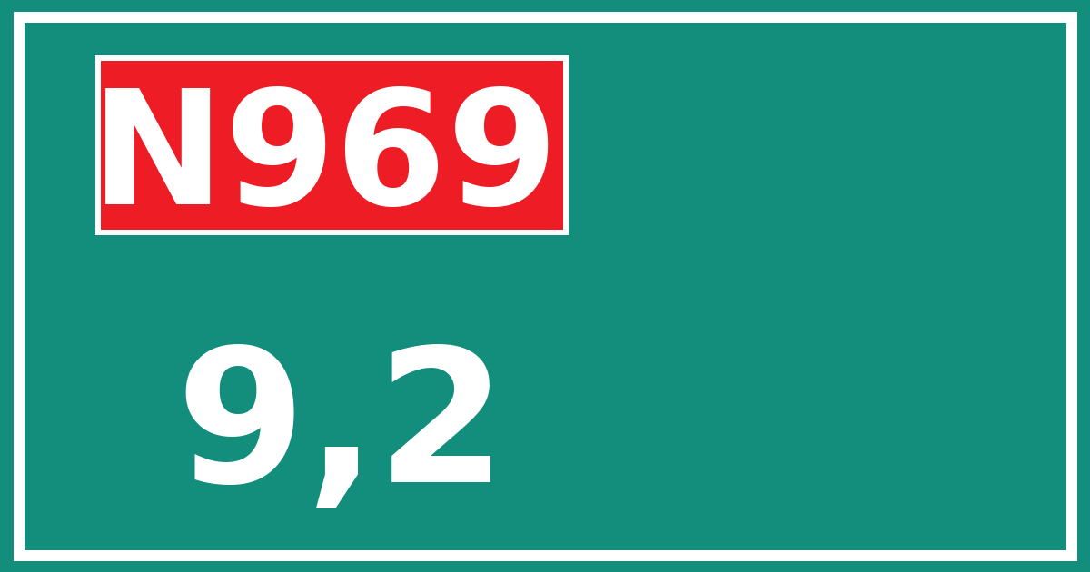 Hectometerbord N969 9,2