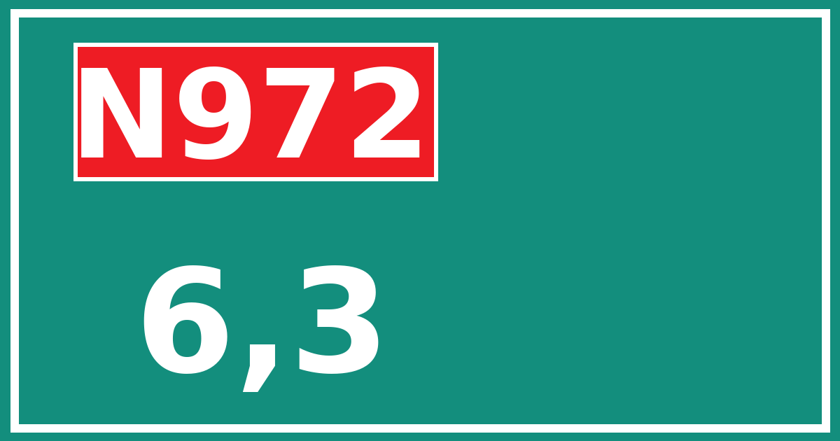 Hectometerbord N972 6,3
