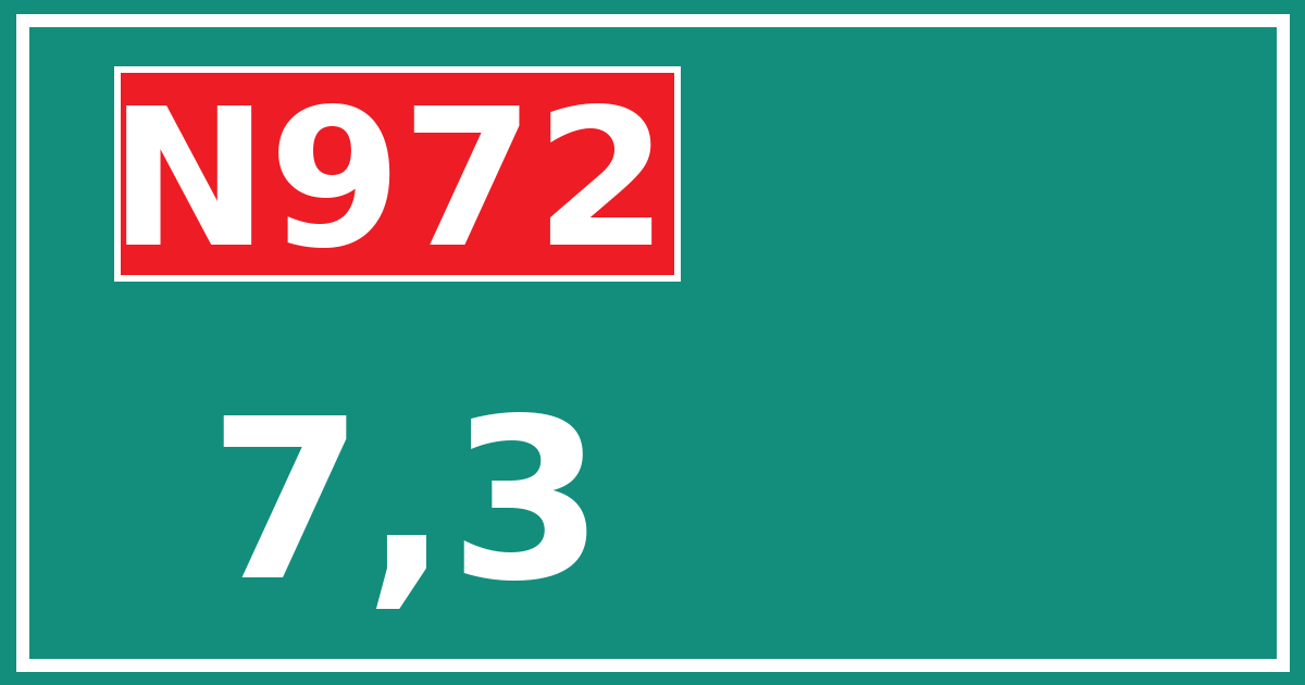 Hectometerbord N972 7,3