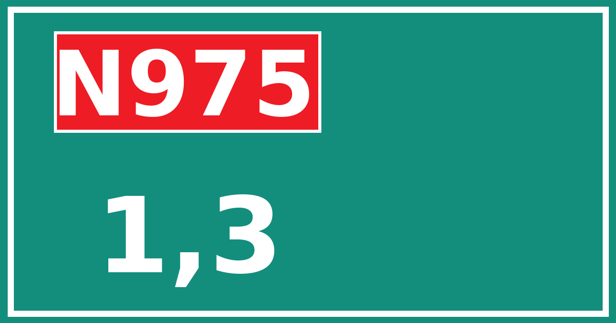 Hectometerbord N975 1,3