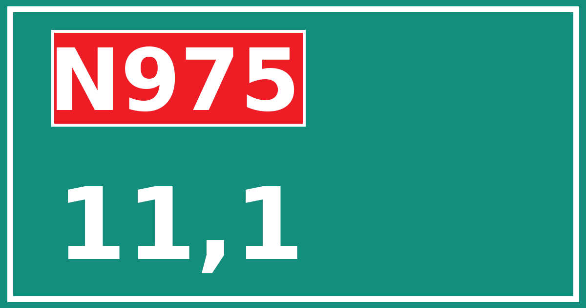 Hectometerbord N975 11,1