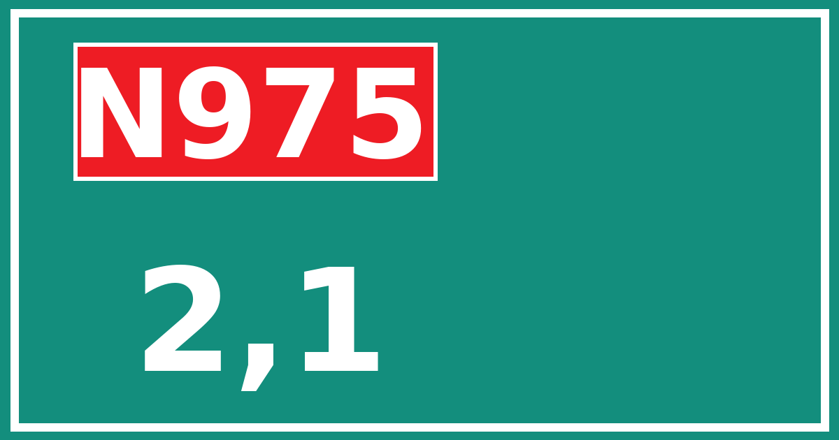 Hectometerbord N975 2,1