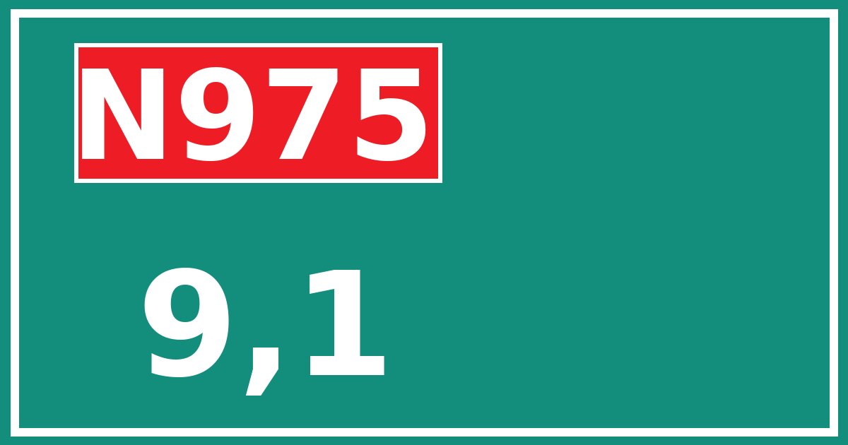 Hectometerbord N975 9,1
