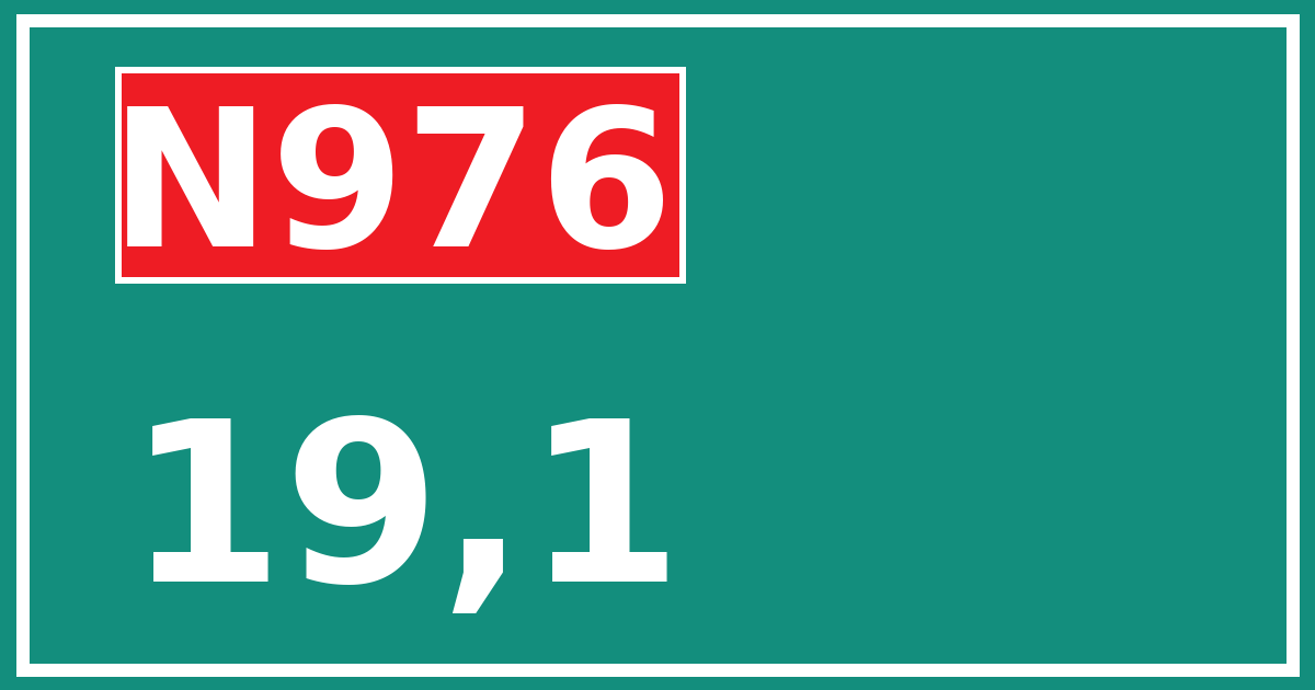 Hectometerbord N976 19,1