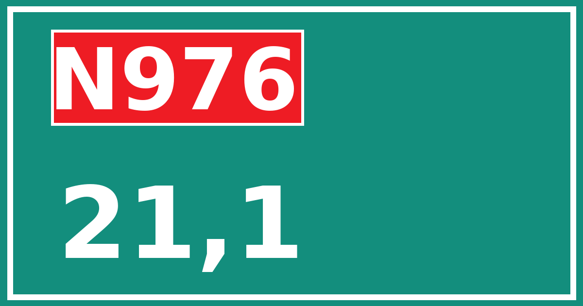 Hectometerbord N976 21,1