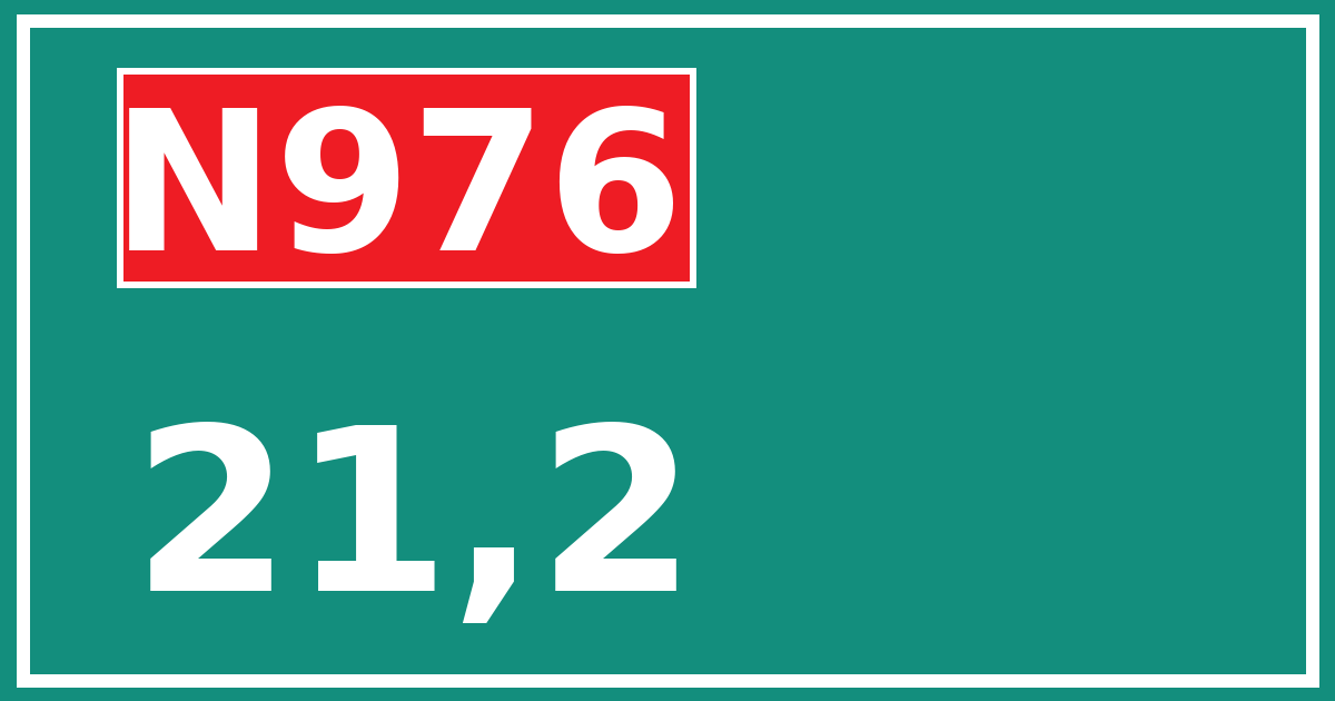 Hectometerbord N976 21,2