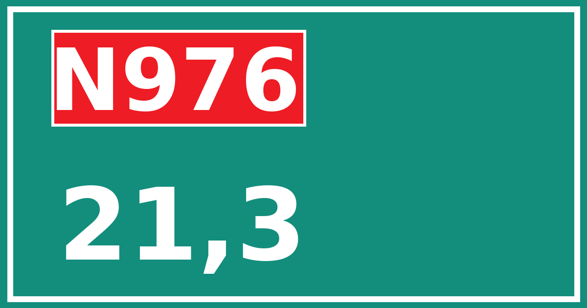 Hectometerbord N976 21,3