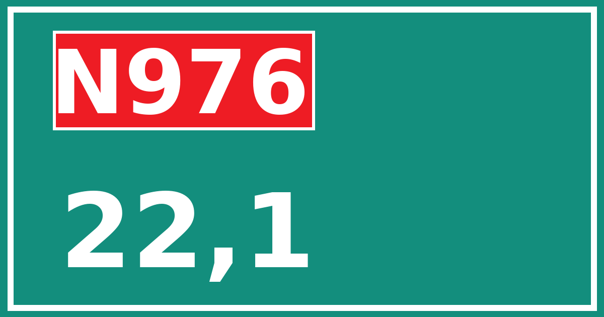 Hectometerbord N976 22,1