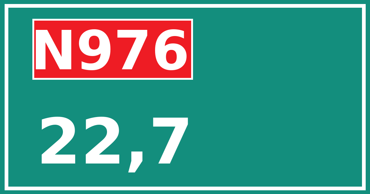 Hectometerbord N976 22,7