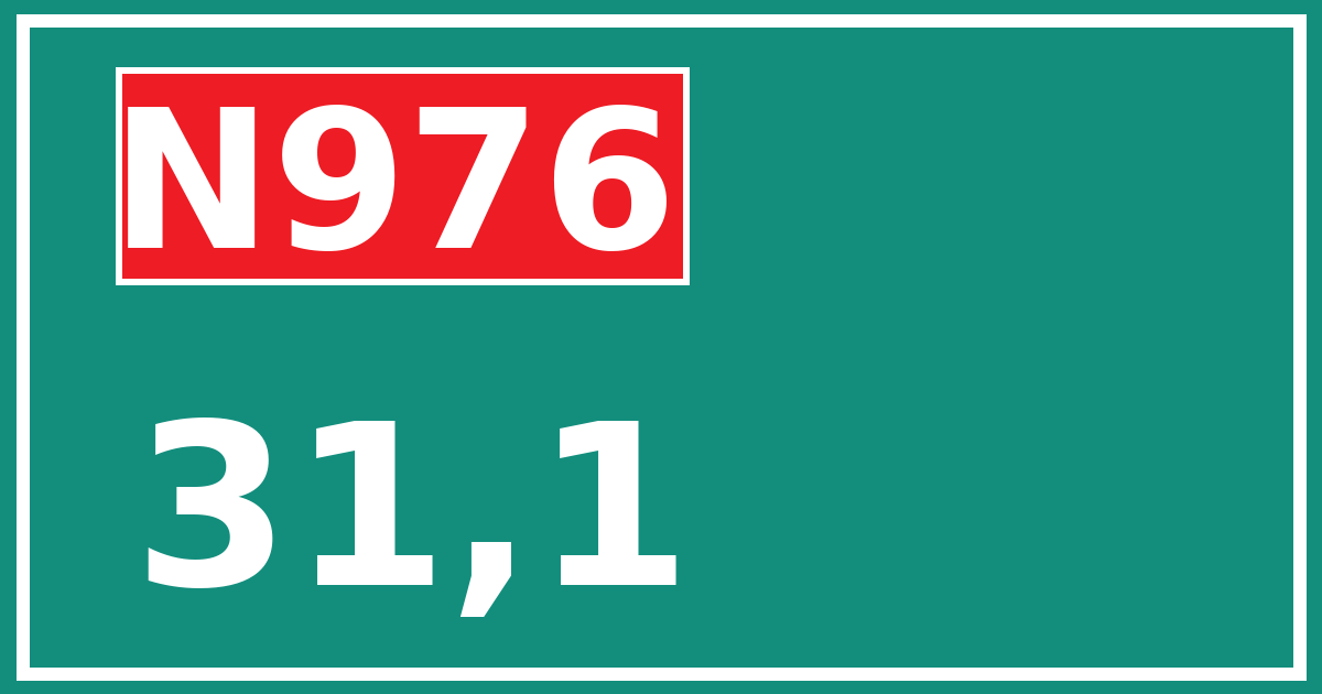 Hectometerbord N976 31,1
