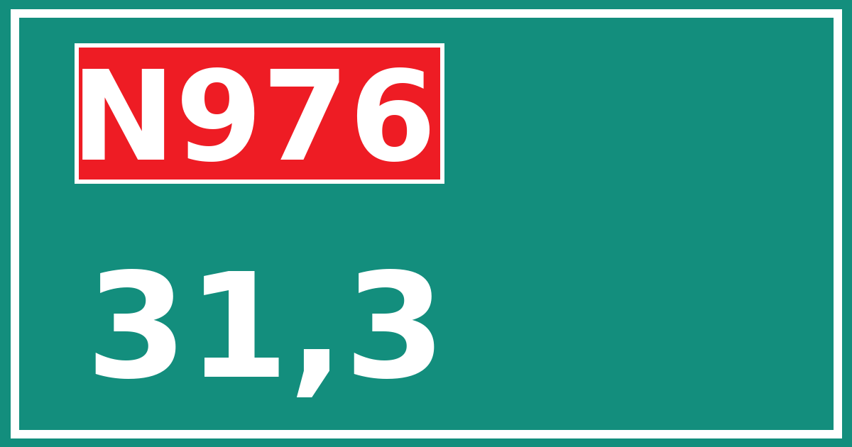 Hectometerbord N976 31,3