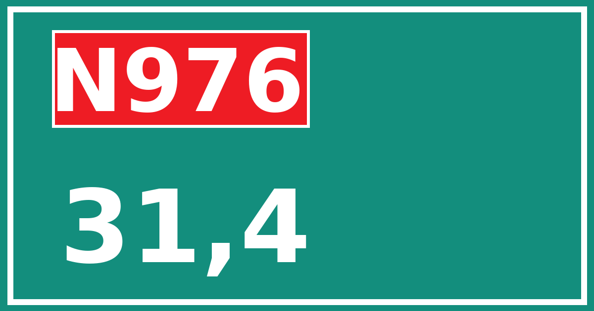 Hectometerbord N976 31,4