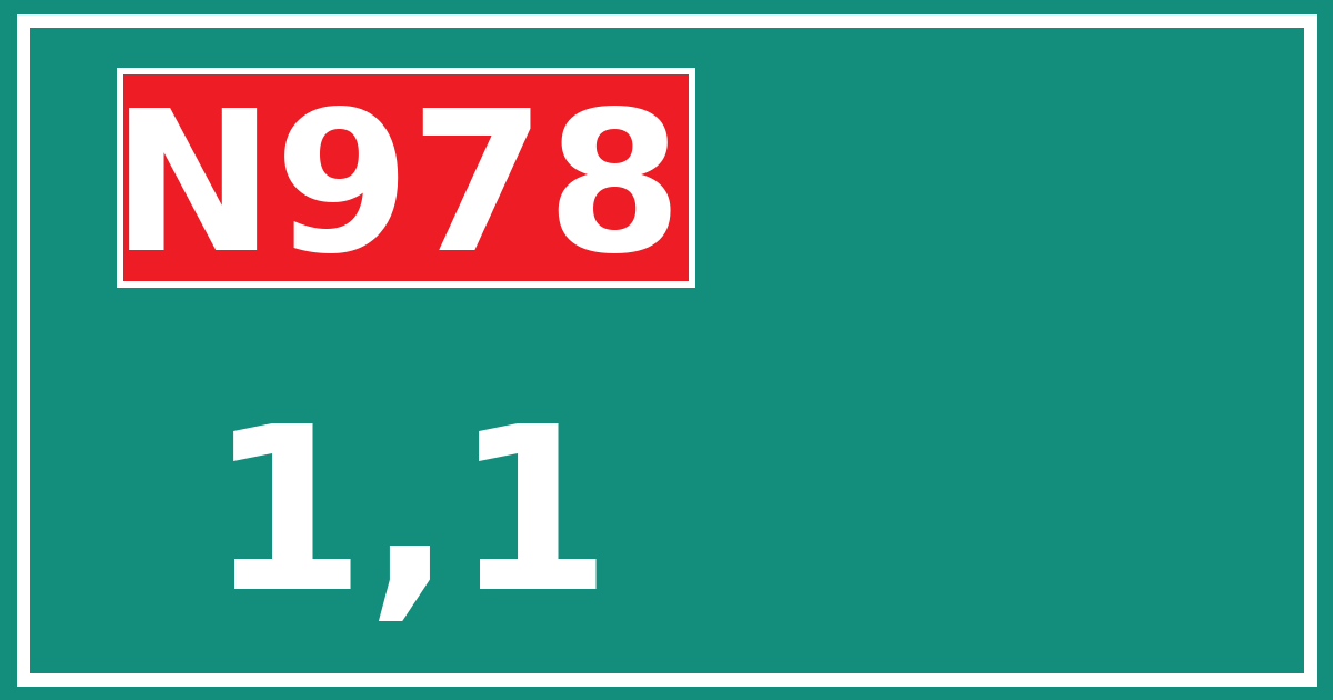 Hectometerbord N978 1,1
