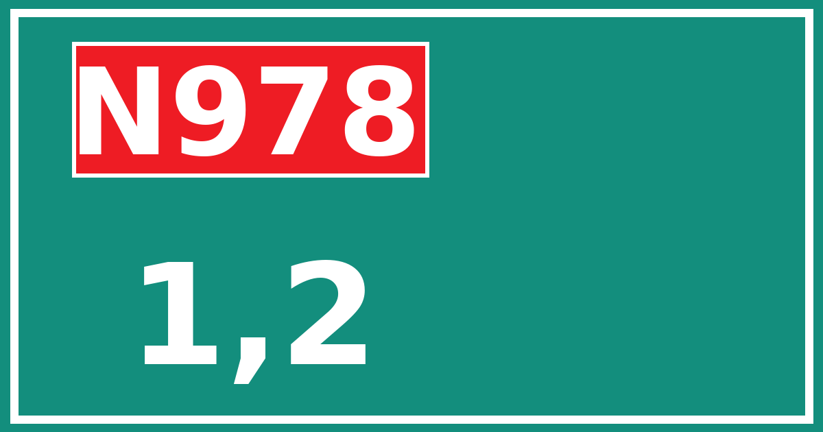 Hectometerbord N978 1,2