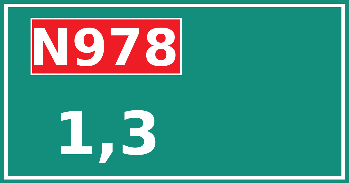 Hectometerbord N978 1,3