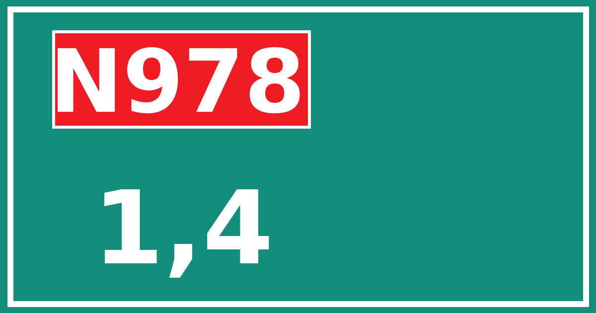 Hectometerbord N978 1,4