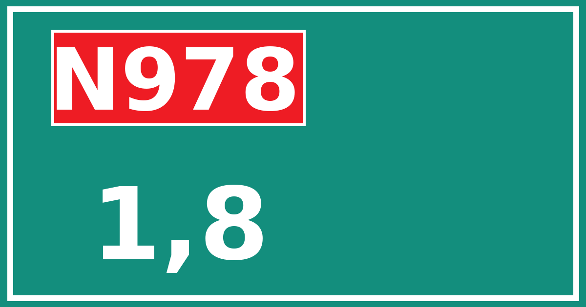 Hectometerbord N978 1,8