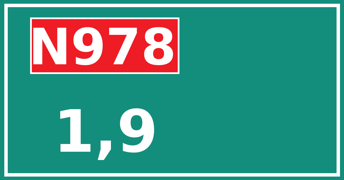 Hectometerbord N978 1,9