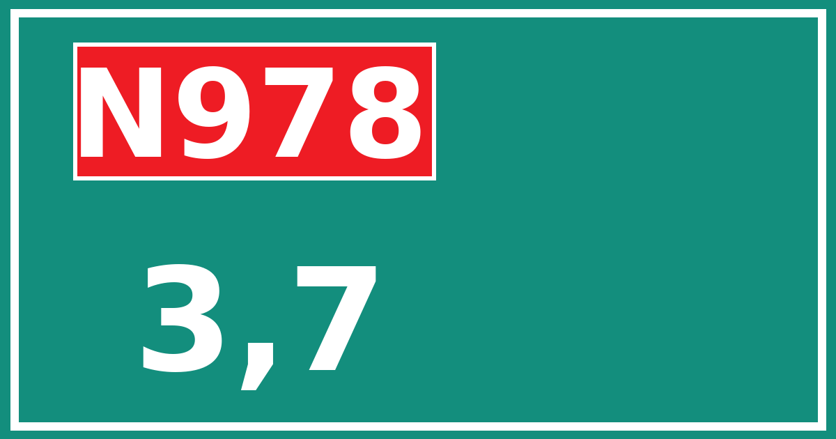 Hectometerbord N978 3,7