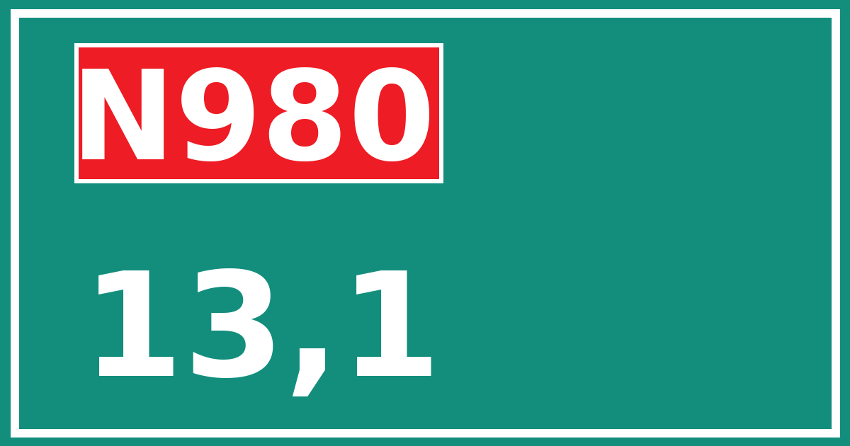 Hectometerbord N980 13,1