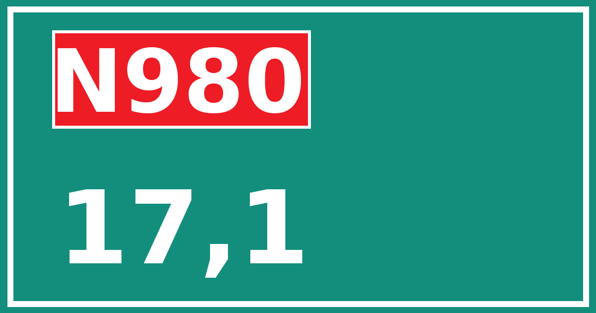 Hectometerbord N980 17,1