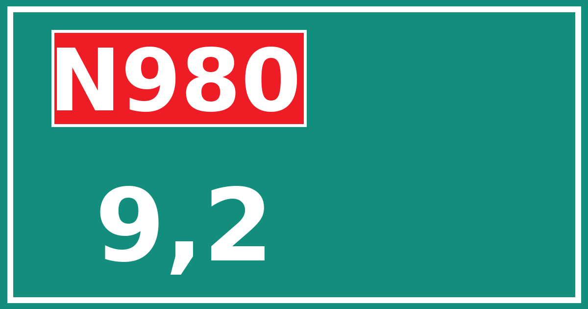Hectometerbord N980 9,2