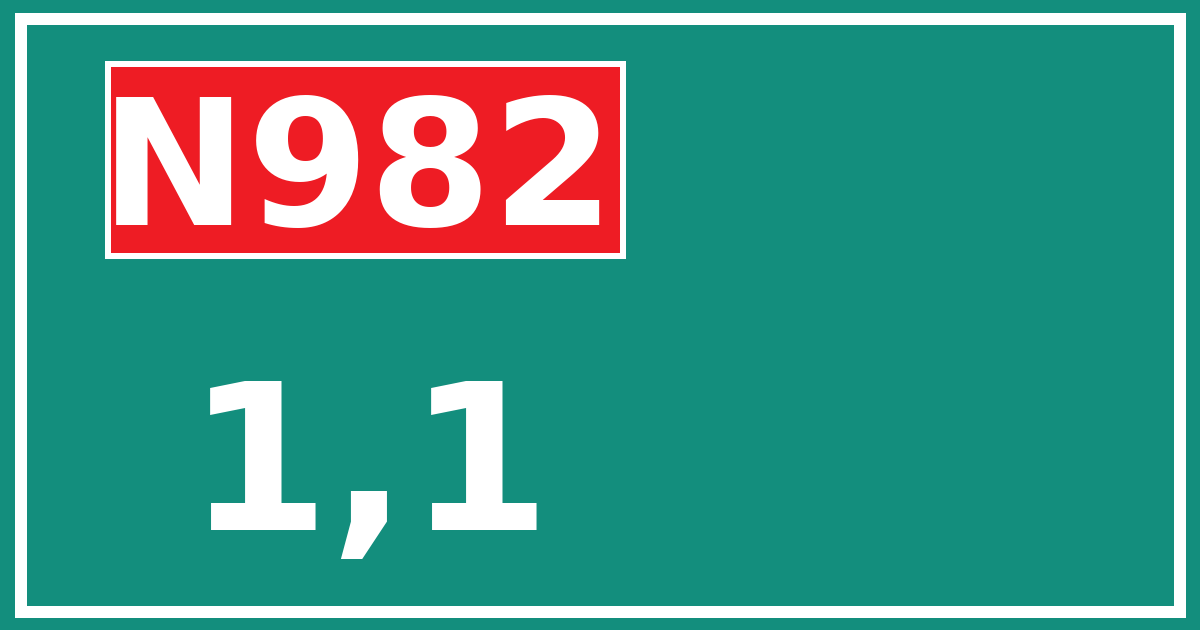 Hectometerbord N982 1,1