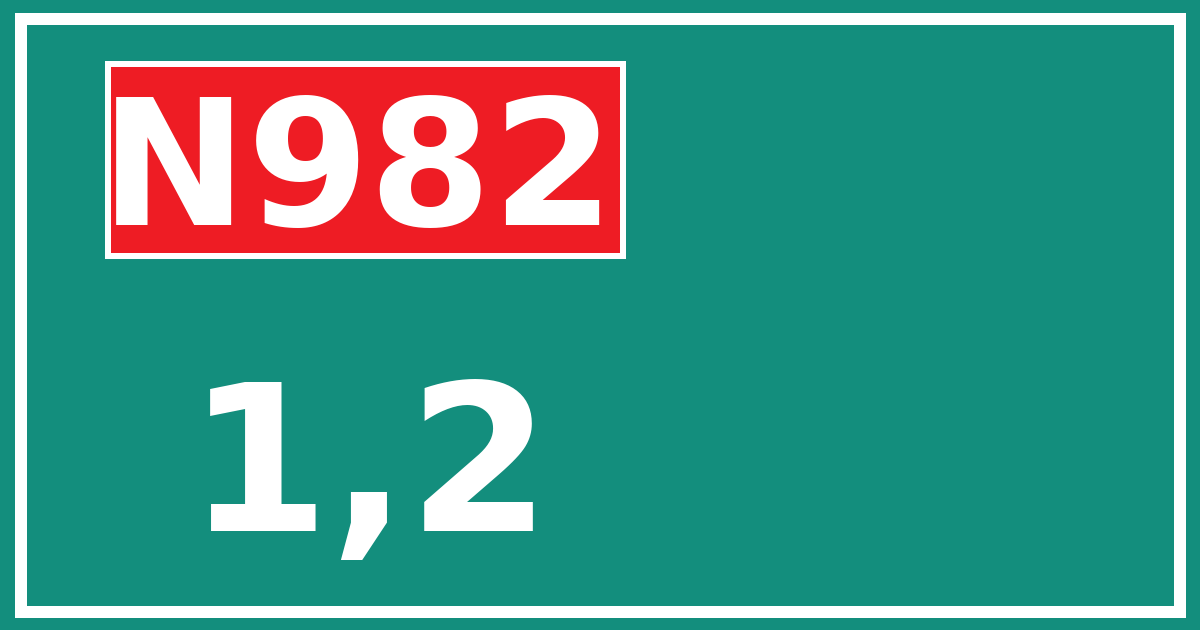 Hectometerbord N982 1,2