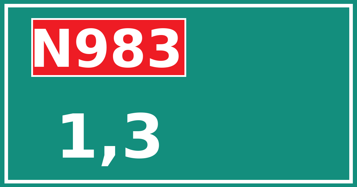 Hectometerbord N983 1,3