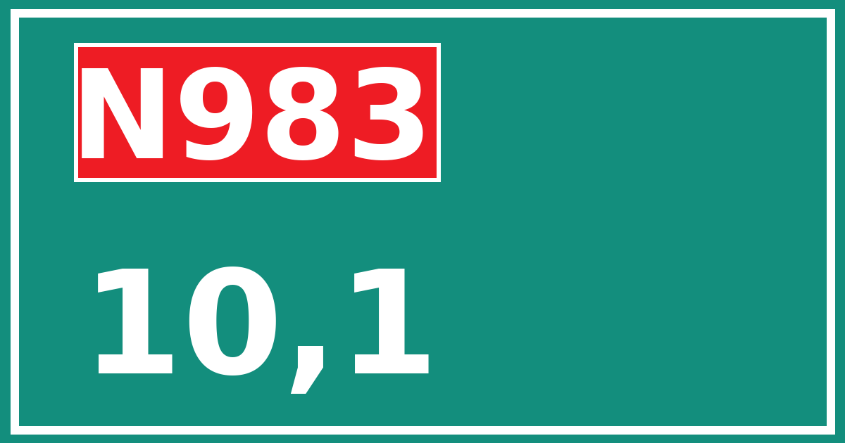 Hectometerbord N983 10,1