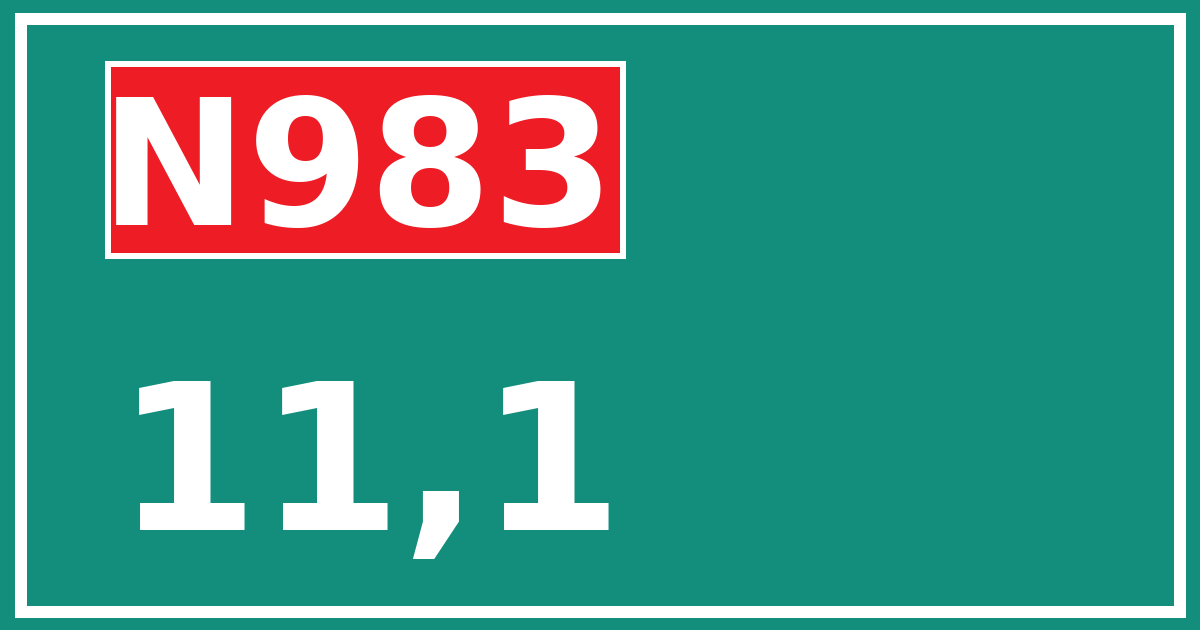 Hectometerbord N983 11,1