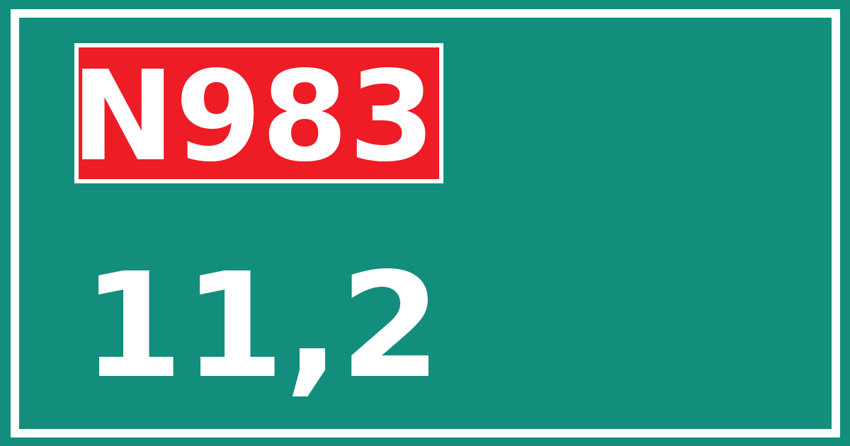 Hectometerbord N983 11,2