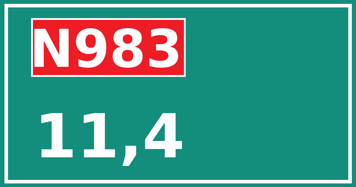 Hectometerbord N983 11,4